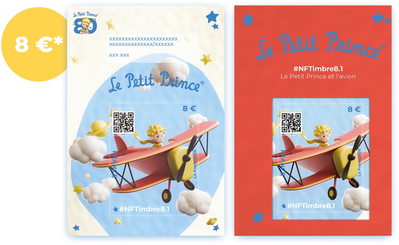 #NFTimbre8.1 – Le Petit Prince et l'avion